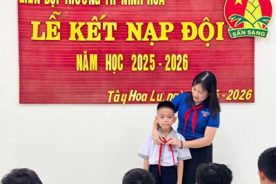 LIÊN ĐỘI TRƯỜNG TIỂU HỌC NINH HÒA TỔ CHỨC LỄ KẾT NẠP ĐỘI VIÊN MỚI CHÀO MỪNG KỶ NIỆM 85 NĂM NGÀY THÀNH LẬP ĐỘI (15/5/1941 – 15/5/2026)