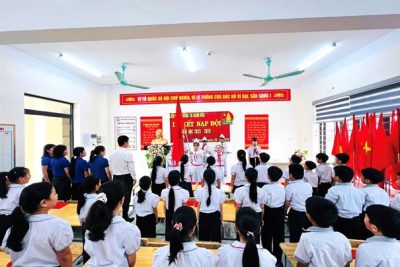Trường tiểu học Ninh Hòa tổ chức lễ kết nạp đội viên